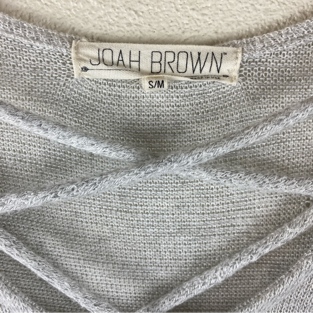 Joah Brown Short Sleeve Lace Up Tunic Size S/M - Picture 6 of 7